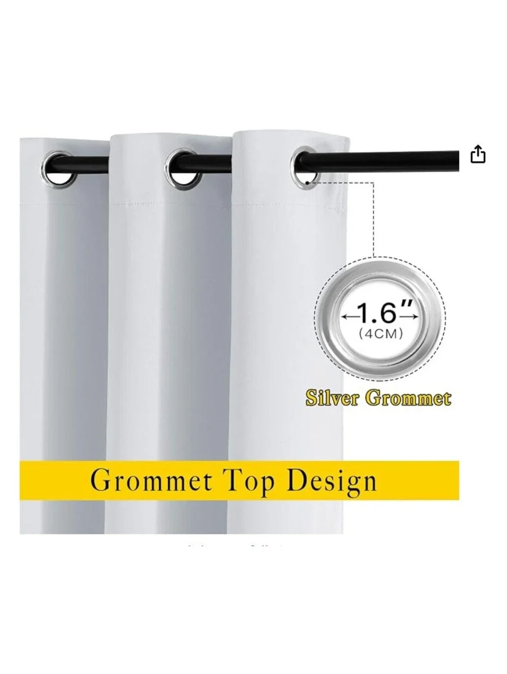 NICETOWN Easy Care Thermal Insulated Drapes (2 Panels, 52 by 84, Greyish White)